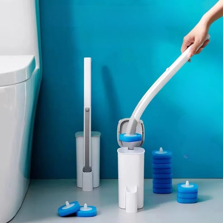 Brosse WC jetable avec support éponge tête de brosse de rechange pour  cuvette de toilette pour le nettoyage, brosse de toilette, outil de  nettoyage